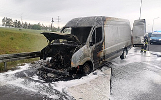 Pożar na ekspresówce. Palił się bus